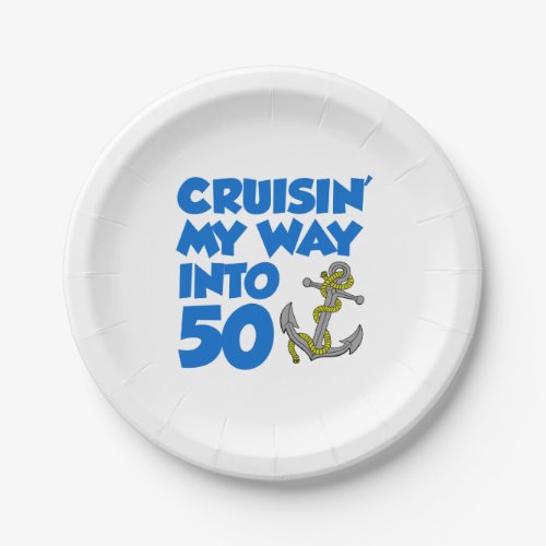 Cruising My Way Into 50 Party Decor Paper Plates