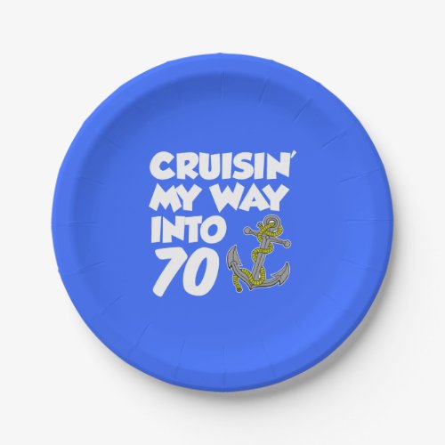Cruising My Way Into 70 Anchor 70th Party Plates