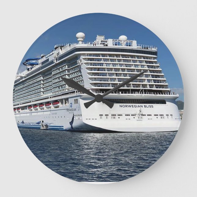 Cruising On The Norwegian Bliss Large Clock (Front)