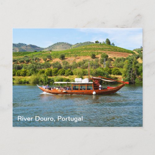 Cruising on the river Douro Portugal Postcard