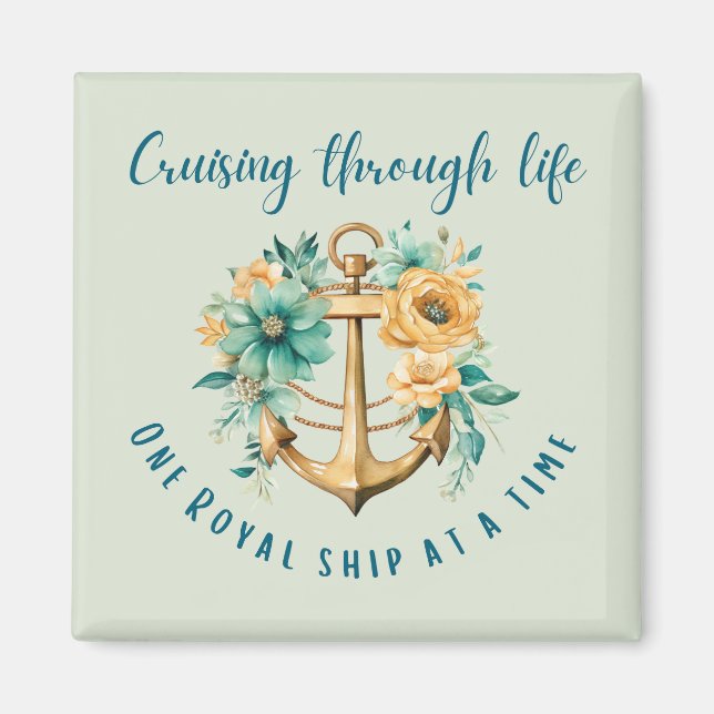 Cruising Royal Floral Door Magnet (Front)