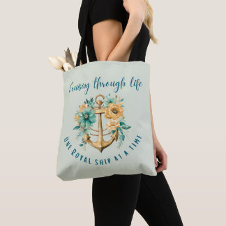 Cruising Royal Floral Tote Bag