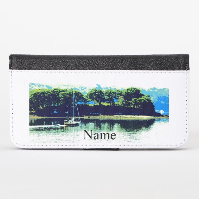 Cruising sailboat Thunder_Cove iPhone Wallet Case (Front (Horizontal))