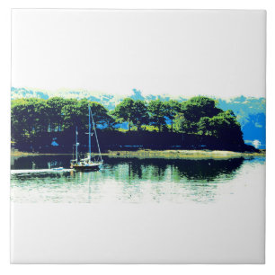 cruising sailboat tile