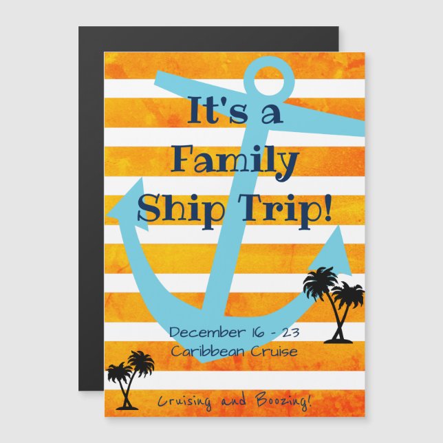 Cruising Stateroom Door Magnet Orange Background (Front/Back)