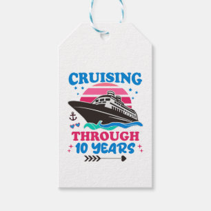 Cruising Through 10 Years Wedding Gift Tags