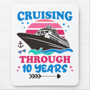 Cruising Through 10 Years Wedding Mouse Pad