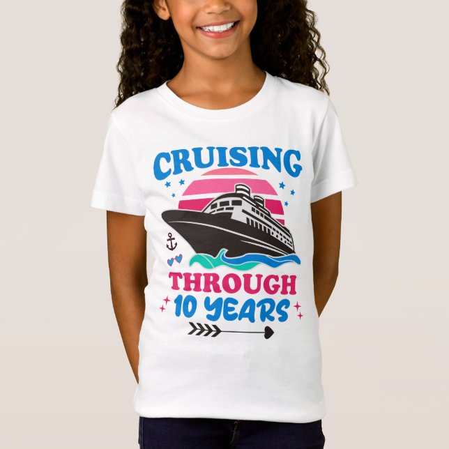 Cruising Through 10 Years Wedding T-Shirt (Front)