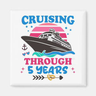 Cruising Through 5 Years Wedding Magnet