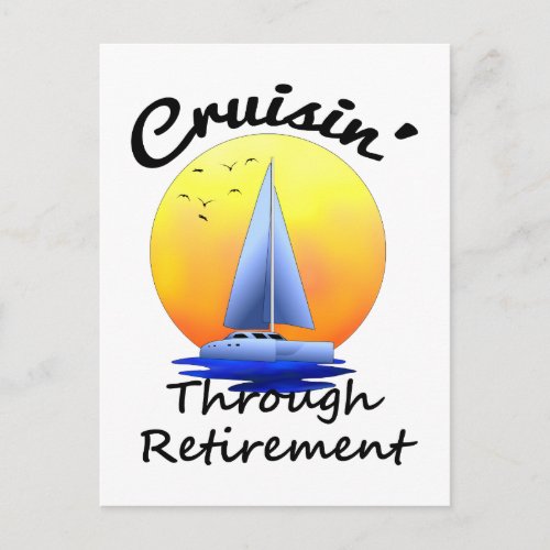 Cruising Through Retirement Postcard