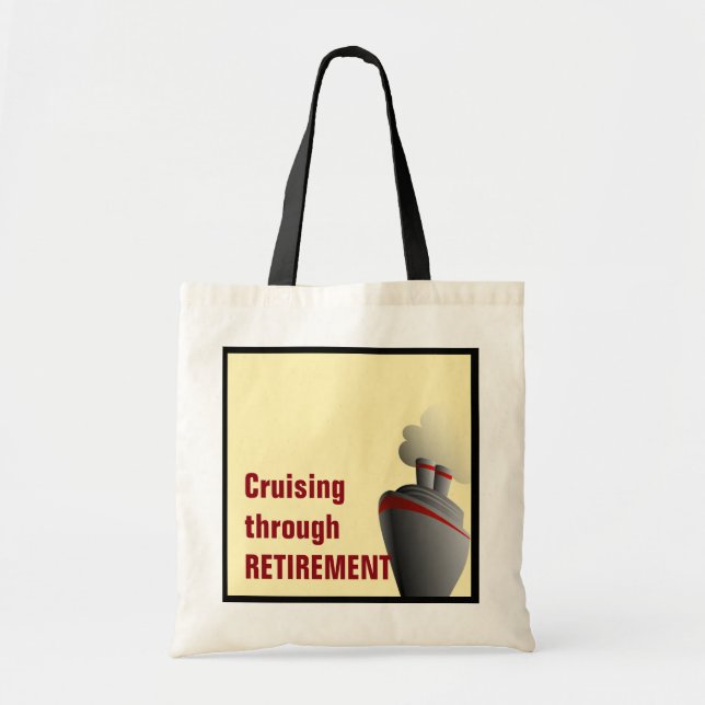 Cruising Through Retirement Yellow Tote Bag (Front)