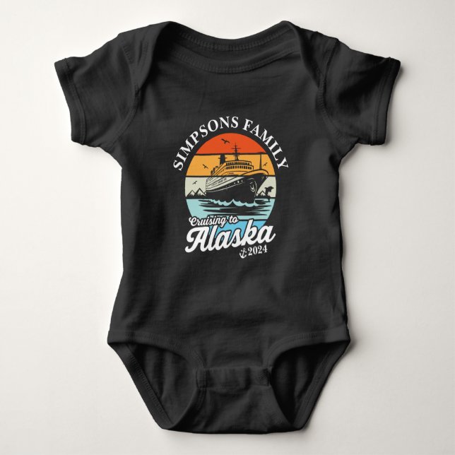 Cruising to Alaska Custom Family Matching Group  Baby Bodysuit (Front)