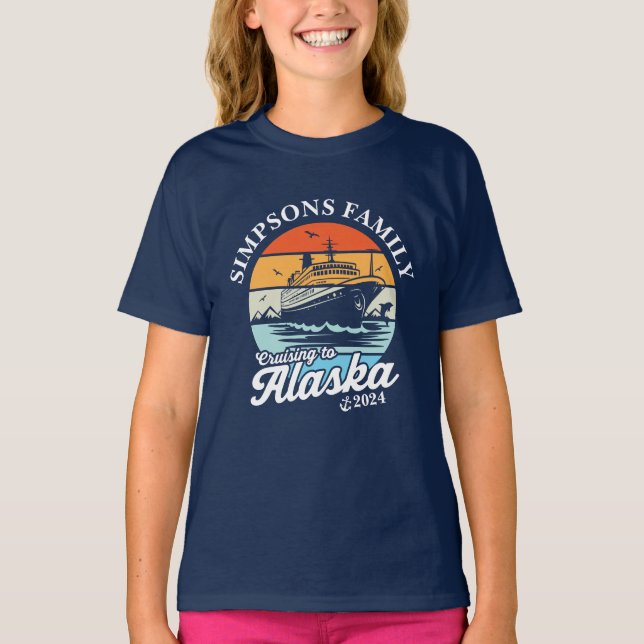 Cruising to Alaska Custom Family Matching Group  T-Shirt (Front)