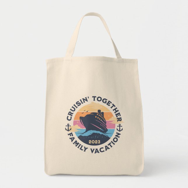 Cruising together family trip tote bag (Front)
