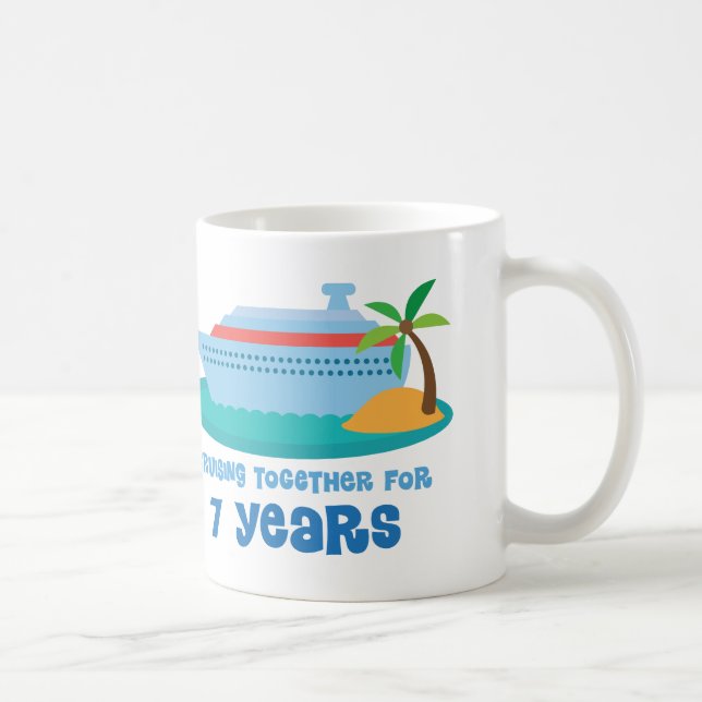 Cruising Together For 7 Years Anniversary Gift Coffee Mug (Right)