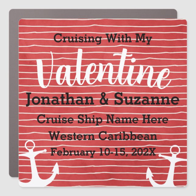 Cruising with my Valentine Cruise Door Car Magnet (Front)