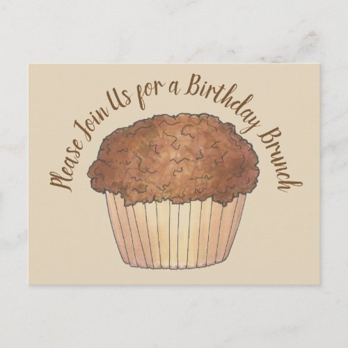 Crumb Muffin Breakfast Brunch Party Invitation Postcard