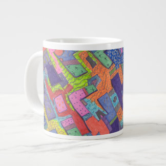 "Crumbling City" Abstract Art Giant Coffee Mug