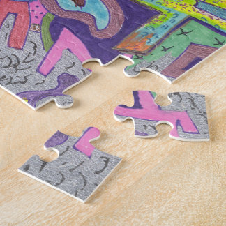 "Crumbling City" Abstract Art Jigsaw Puzzle