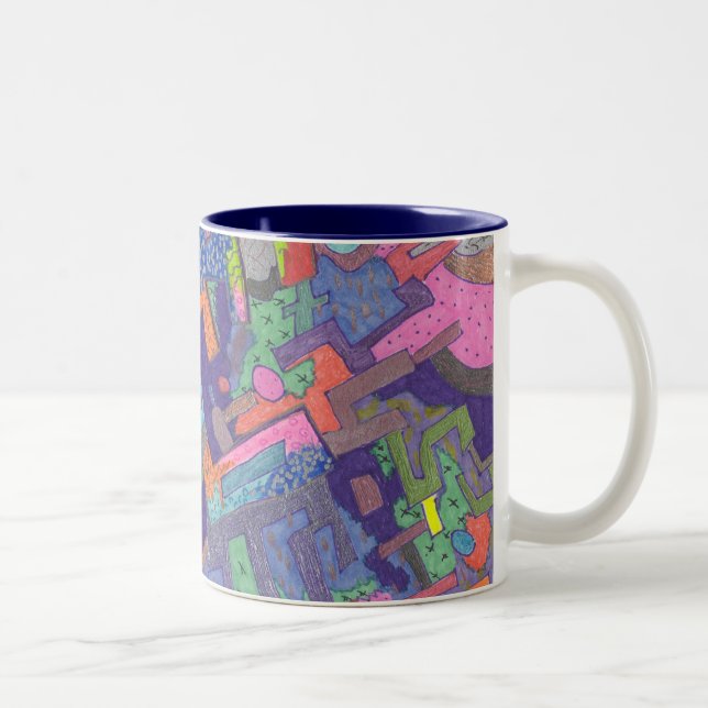 Crumbling City, Abstract Art Mug (Right)