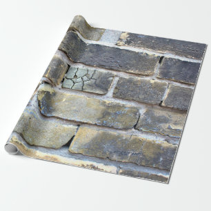 Crumbling Cracked Soft Grunge Brick Wall Wrapping Paper
