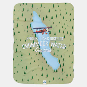 Crummock Water, lake district map travel poster Baby Blanket