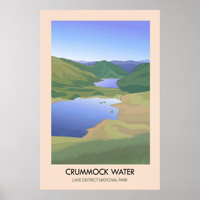 Crummock Water Lake District Travel Poster (Front)