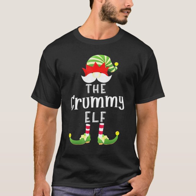 Crummy Elf Group Christmas Pajama Party T-Shirt (Front)