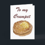 Crumpet greeting cards<br><div class="desc">Hand drawn digital art picture of a crumpet on a greeting card.</div>