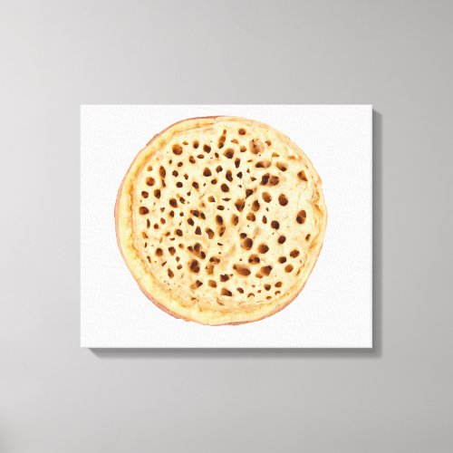 Crumpet on white canvas print