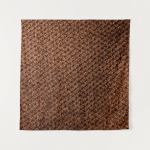 Crumpled dark brown fabric texture, wavy wrinkled  tapestry