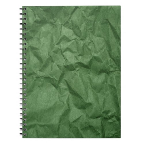 Crumpled Green Paper Texture Notebook