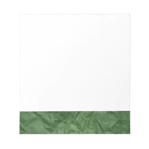 Crumpled Green Paper Texture Notepad