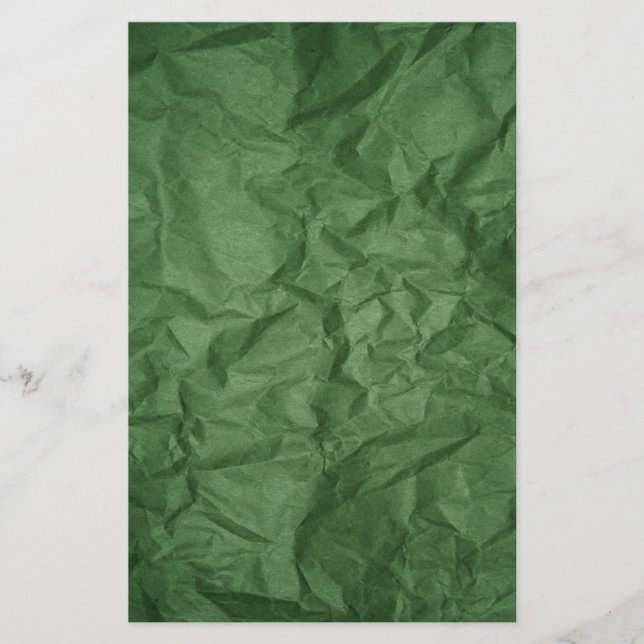 Crumpled Green Paper Texture Stationery (Front)