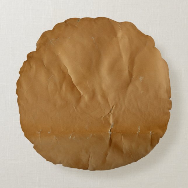 Crumpled, grungy paper background. Series - red. Round Pillow (Front)