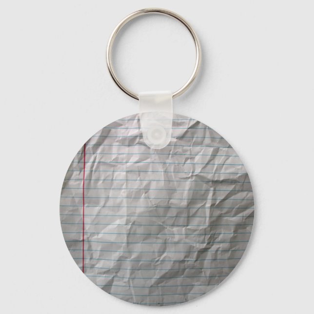 Crumpled Lined Paper Keychain (Front)