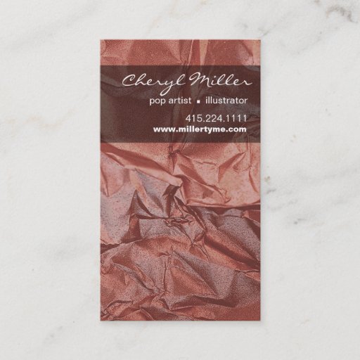 Customizable Crumpled Metallic Paper Designer | rose gold Business Cards