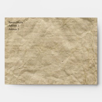 Crumpled Paper And Dark Brown Wood Envelopes by RiverJude at Zazzle