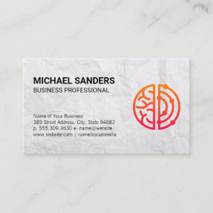 Crumpled Paper Mind Logo Business Card