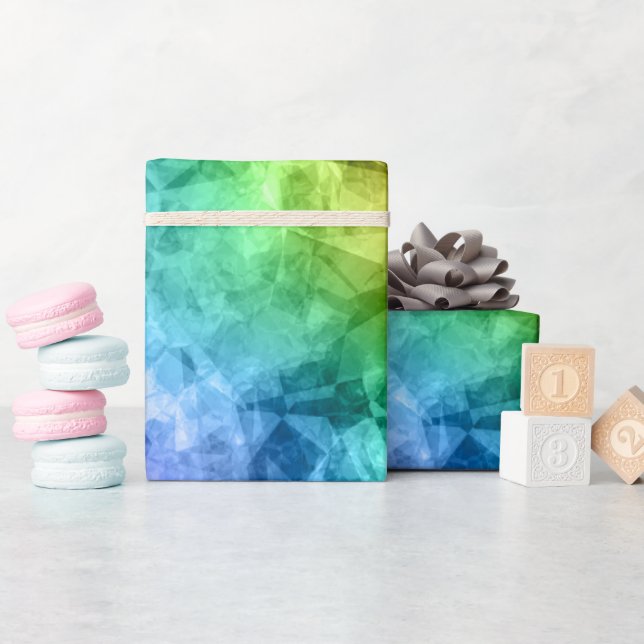 Crumpled Peacock Blue Texture Wrapping Paper (Baby Shower)