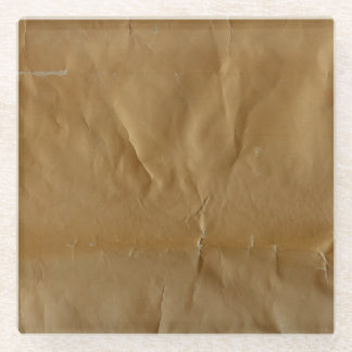 Crumpled red paper: grungy background. glass coaster