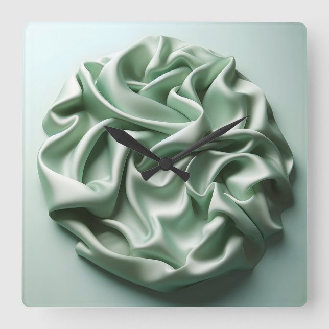 crumpled satin square wall clock (Front)