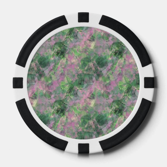 Crumpled Spring Green Texture Poker Chips (Front)