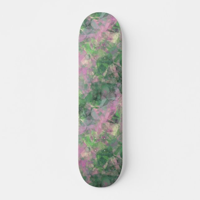 Crumpled Spring Green Texture Skateboard Deck (Front)