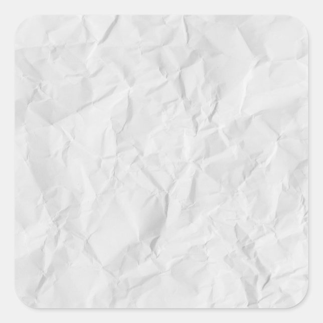 Crumpled White Paper Square Sticker (Front)