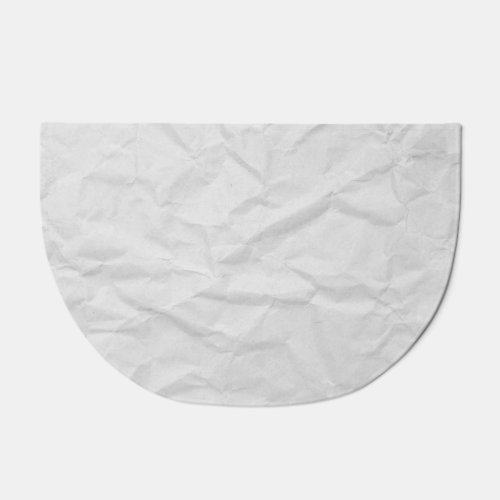 Crumpled White Paper Textured Background Doormat