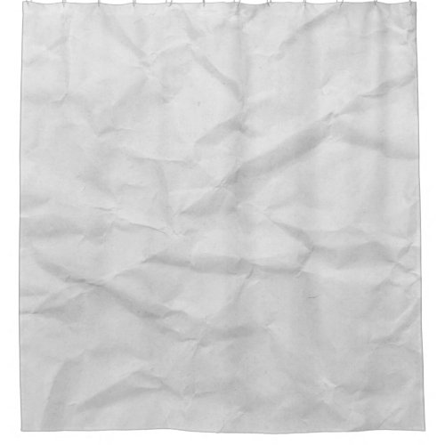 Crumpled White Paper Textured Background Shower Curtain