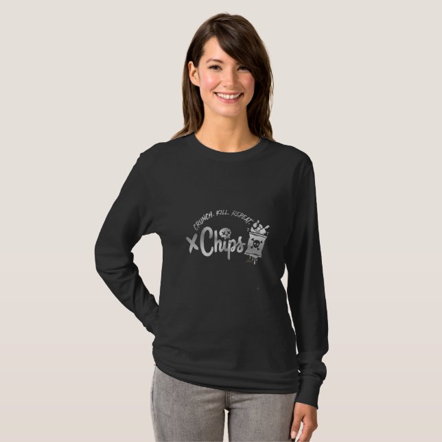 Crunch Roll Repeat Chips Long Sleeve T-Shirt (Front Full)