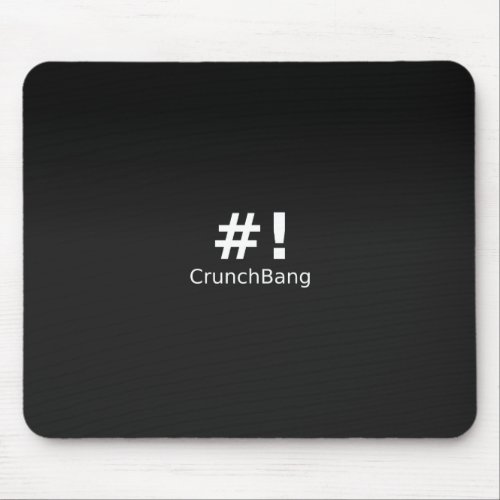  CrunchBang Linux Black Mouse Pad