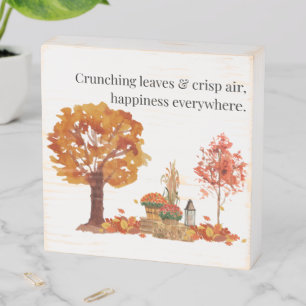 Crunching Leaves & Crisp Air Wooden Box Sign